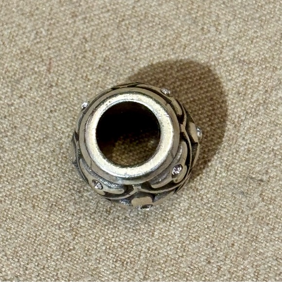 Brighton Alcazar silver bead Floral pattern with clear crystal accents Retired - Picture 3 of 5